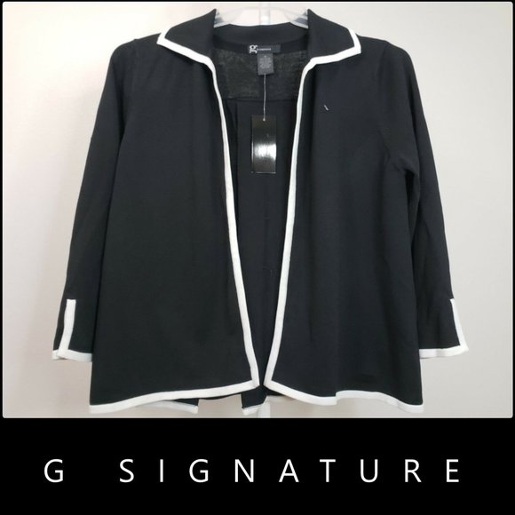 g signature Jackets & Blazers - g signature woman open front blazer cardigan black